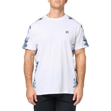 Imagem de GUESS Camiseta masculina Eco Watercolor Palms, Branco puro multi, M