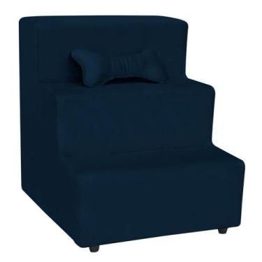 Imagem de Escada Pet para Cachorro, Gato 3 Degraus Várias Cores Veludo Com Almof