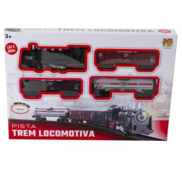 Imagem de Pista de Locomotiva Trem 85,5 cm Diametro Pilha Anda Sozinho - DM Toys