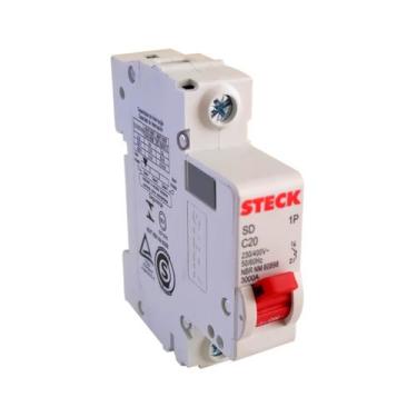 Imagem de Disjuntor 20 Amperes Din Unipolar Monopolar Steck 
