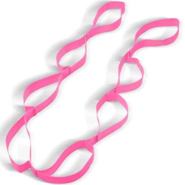 Imagem de Fita De Alongamento Pilates Com 10 alças Faixa De Yoga Funcional Fisio