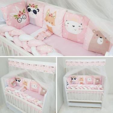 Imagem de Kit Enxoval Para Mini Berço Conjunto Com 13 Peças Para Mini Berço Bebê