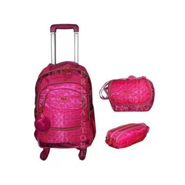 Imagem de Mochila Escolar Juvenil Rodinhas 360 Graus C Chaveiro Mc4001 - Plat1