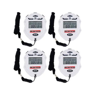 Imagem de Kit 4 Cronômetro Digital 99 Lap Split 10 Memórias Relógio Calendário A