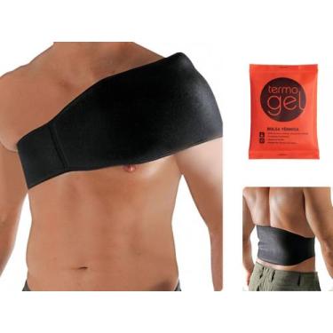 Imagem de Kit Cinta Multiuso + Bolsa Gel Térmica Abdômen Costas Preto Artipé - A
