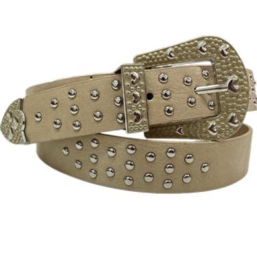 Imagem de Cinto Country Unissex Cowboys Metal Bolinhas Zx-m-10 - shr, Bege