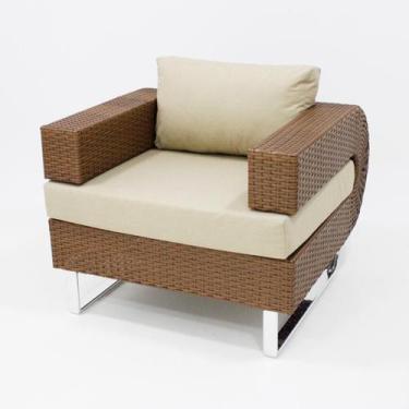 Imagem de Poltrona em Fibra Sintética e Alumínio Área Externa Jardim Varanda - N