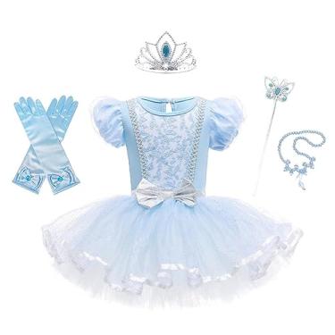 Imagem de Dressy Daisy Collant de balé, vestido tutu para meninas, bailarina, fantasia de dança, roupa de dança com saia de tule, Estilo C (com acessórios), 7-8