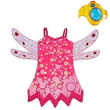 Imagem de Lito Angels Mia Toddler Girls Costume Fairy Fancy Dress Up Halloween Party Outfit w-Wings and Armband Bracelet Size 5-6