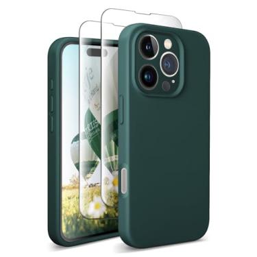 Imagem de Capa SUW compatível com iPhone 16 Pro de 6,3”, compatível com MagSafe, capa de silicone com 2 películas, proteção total da câmera, forro interno de microfibra macio antiarranhões, azul-petróleo