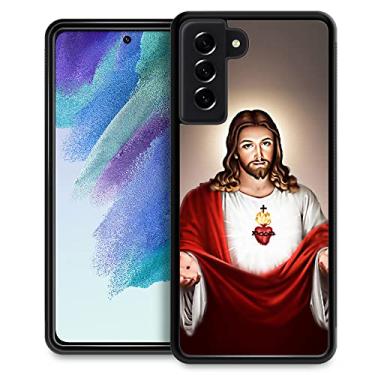 Imagem de TnXee Capa compatível com Samsung Galaxy S23, capa protetora antiderrapante e à prova de choque de Jesus Cristo para menino/menina, borracha de silicone macio + capa traseira rígida compatível com