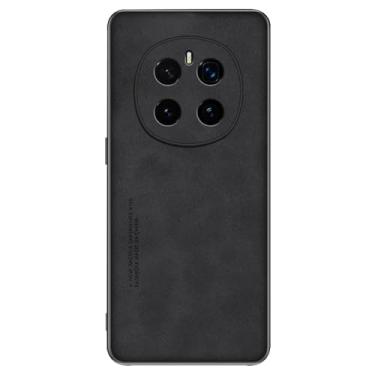 Imagem de POYUFRG Capa fina antiqueda para Honor Magic 7 Pro/7, capa de couro de pele de casca de ovelha fosca com tudo incluso capa de telefone com proteção de lente preta, 7pro