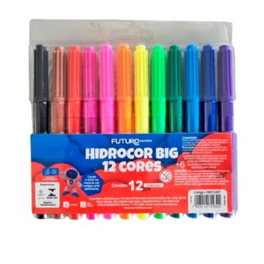 Imagem de Canetas Hidrocor Big 12 Cores - Estojo Colorido para Futuro Escolar | Perfeito para Crianças e Estudantes