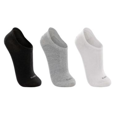 Imagem de Kit 3 Pares Meia Lupo Sport Soquete Sapatilha Invisível, Branco, Preto