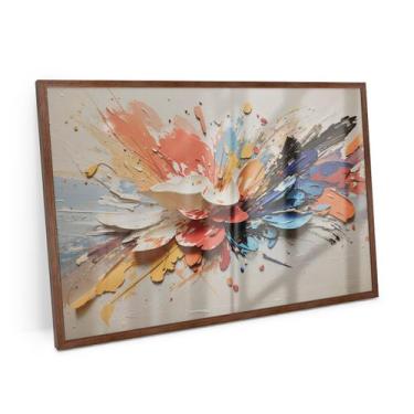Imagem de Quadro Pétalas Coloridas Com Vidro E Moldura 90x60 Cm Bimper - Bimper 