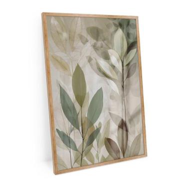 Imagem de Quadro Grande Folhas Da Natureza Para Escritório 120x80 Cm - Bimper Qu