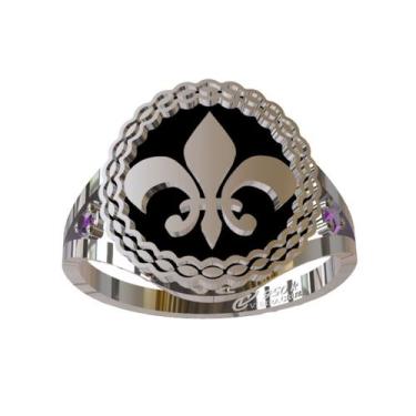 Imagem de Anel de Formatura Letras Em Prata 950K - Vieira Cruz Joias, Preto, 19