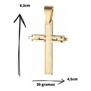 Imagem de Pingente Grande De Cruz Crucifixo Folheado Variados D19 - Style Store,