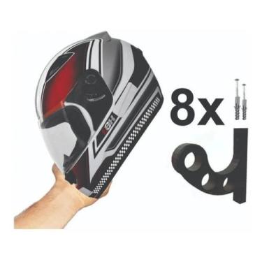 Imagem de Kit 8 Suportes De Parede Para Capacetes Laranja - 3D Art