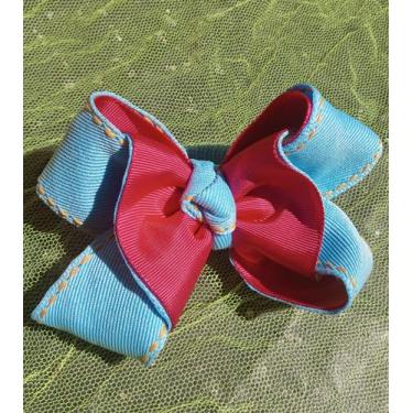 Imagem de Laços de cabelo AmoraJeans pespontado no elástico - Rsc2563.bordados