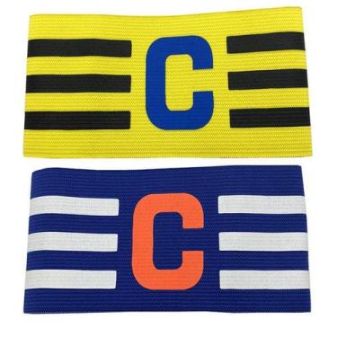 Imagem de Kit 2 Braçadeiras Faixa de Capitão Elástica de Futebol - ESTILO BOLEIR