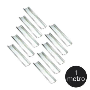 Imagem de Kit Trilho DIN Liso Zincado para Montagem Elétrica 1m - LUMIBRAS, 10 p
