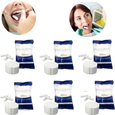 Imagem de Kit 6 Pacotes C/100 Algodão Para Boca Bucal Língua Dentista - SSplus