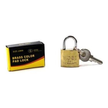 Imagem de Cadeado Latão Maciço Pad Lock 20mm  Academia Armario