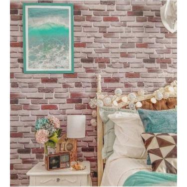 Imagem de Papel de parede com tons de verde e detalhes em rosa - PAPEL E PAREDE 