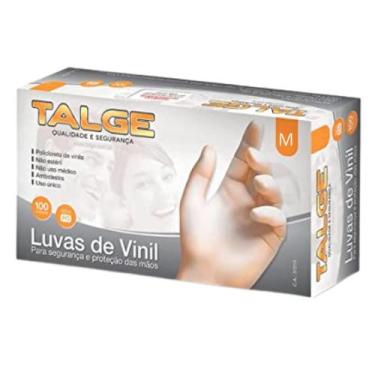 Imagem de Luvas Descartáveis Vinil sem Pó Talge 100 unidades, M