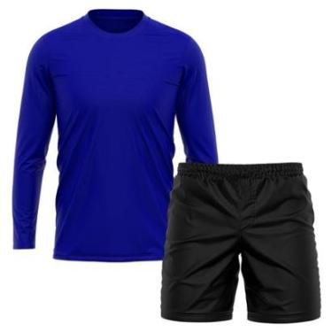 Imagem de Kit Camiseta Manga Longa Poliamida + Short Bermuda Tactel-Masculino
