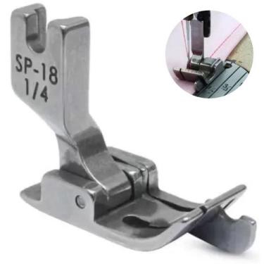 Imagem de Calcador Sapata Pesponto 1/4 Com Guia Móvel Reta Industrial Direito - 