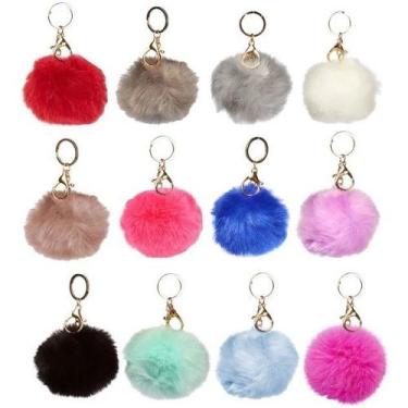 Imagem de Chaveiro Para Bolsa Mochilas  Pompom 12 Unidades Em Cores Variadas - N