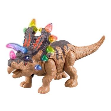 Imagem de Boneco Dinossauro Agujaceratops Marron Com Luz E Som (DMT 5134) - Dm t