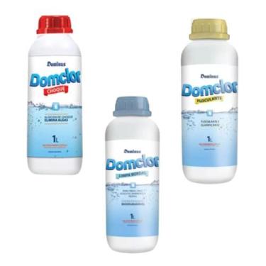 Imagem de Kit Produto Químico P/Piscina Clarificante + Algicida Choque  - Domclo