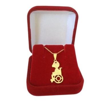 Imagem de Corrente com pingente menino cadeirante folheado a ouro 18k - GABBY LU