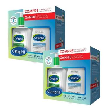 Imagem de Kit 2 Cetaphil Loção Hidratante 473g + Loção de Limpeza 120ml cada