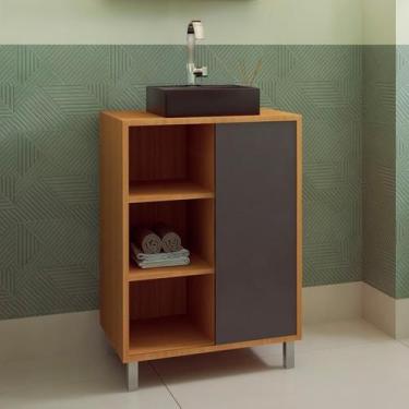 Imagem de Gabinete de Banheiro com Cuba Julia II 1 PT Mel e Grafite - Modern