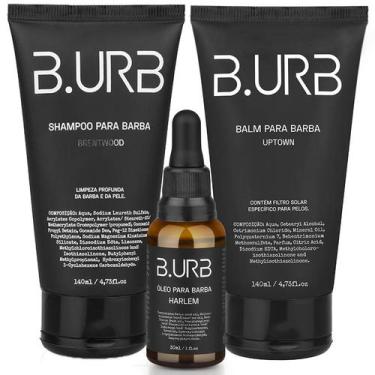Imagem de Kit Shampoo Brentwood + Balm Uptown + Óleo Harlem Amadeirado Barba Urb