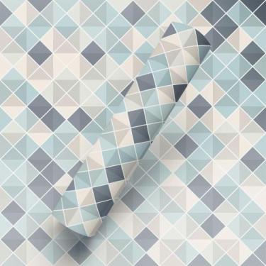 Imagem de Papel de Parede Adesivo Tema Losango Pastilhas Azul - BAZAR DOS QUADRO