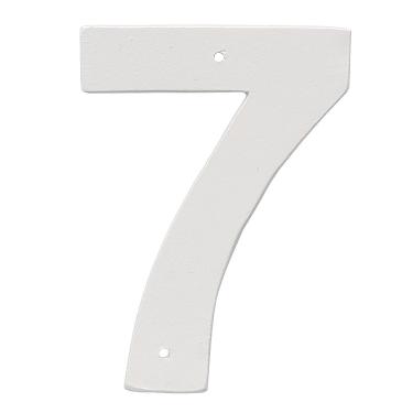Imagem de Montague Metal Products 6" Alumínio House Number 7 Outdoor Plaque, Médio, Branco