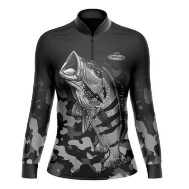 Imagem de Camisa Feminina Pesca Esportiva Com Gola e Ziper Luva No Punho - MAKIS