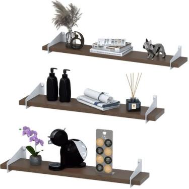 Imagem de 3 Prateleiras Suspensa Multiuso 50Cm Para Sala Quarto BM SF - ShopFort