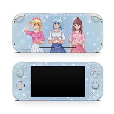 Imagem de Tacky Design Capa de decalque Kawaii compatível com Nintendo Switch Lite Skin Wrap, cor azul anime meninas capa para Nintendo Switch Lite, vinil premium 3M decalque completo.