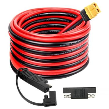 Imagem de MOOKEERF Cabo de extensão conector SAE para XT60 10AWG 3 m, cabo XT60 fêmea para SAE com adaptador reverso de polaridade SAE para gerador solar de painel solar de estação de energia portátil