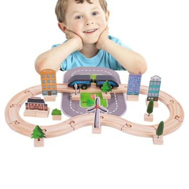 Imagem de Conjunto de trem infantil, Conjunto de trem para crianças, crianças trem brinquedos conjunto de trem de criança conjunto de trem com faixas, Conjunto de brinquedos de pré-escola com pista de tre
