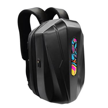 Imagem de Mochila para Motocicleta, Mochila LED Com Tela Colorida Programável, Controle de APP, Capa Dura, Grande Capacidade de 18 Polegadas, Mochila de Viagem à Prova D'água para Capacete