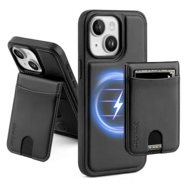 Imagem de ShieldTop Capa carteira removível 2 em 1 para iPhone 13 da Magsafe com porta-cartões para mulheres e homens, compartimento de crédito com bloqueio de RFID magnético de couro PU, para Apple 13 de 6,1