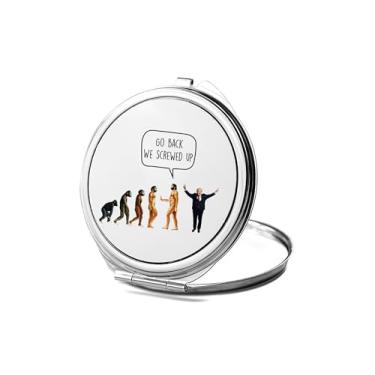 Imagem de SpreadPassion Go Back We Screwed Up Espelho compacto, espelho fotográfico, espelho de maquiagem de viagem pequeno espelho portátil, espelho de bolso portátil, ideia de aniversário (1, redondo)