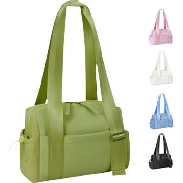 Imagem de Mini bolsa de ginástica para mulheres e meninas, pequena bolsa de viagem impermeável com compartimento molhado, linda bolsa esportiva de treino, verde, novas tendências em bolsas de ginástica